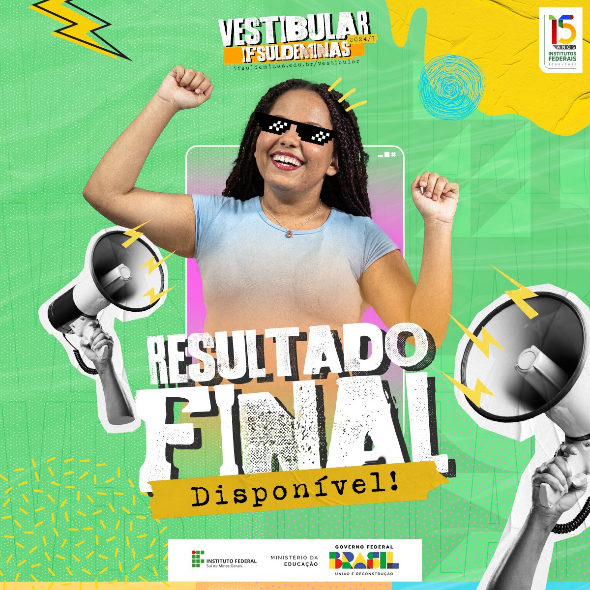 ifsuldeminas's tweet photo. 📷 Resultado FINAL do Vestibular do IFSULDEMINAS liberado! 

Hora de comemorar sua conquista e celebrar o caminho que te espera! 📷

 Atenção: O resultado final para os cursos Técnicos Subsequentes foi retificado e está previsto para ser divulgado no dia 12/01, as 14h! https://t.co/vFjEMHAPnu