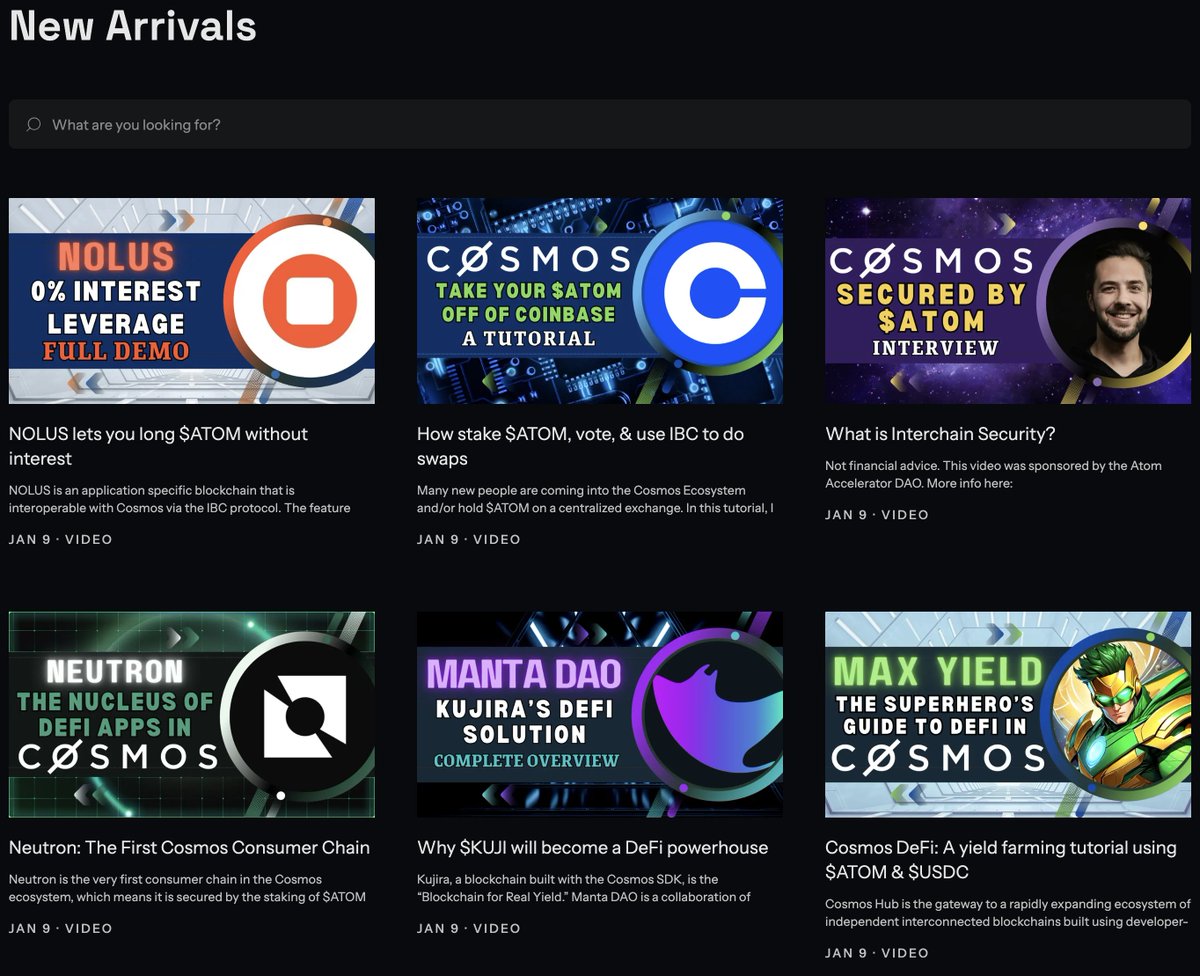 PrivacyBlocks's tweet photo. A huge shoutout to @CosmosDefi for his recent submissions, along with all other educators & content creators for making it not just possible, but fun, easy & safe for new users to onboard into & explore the #Cosmos.
ICI is quickly becoming one of the first places that users check out when exploring Cosmos for the first time.
So follow Joes lead & make sure any content you make is submitted to ICI's Resource Hub 📥
It's free to submit, & with well over 10k unique visitors a month it's a no brainer for anyone trying to build their audience, or help educate & onboard users to their project.
🔗 https://t.co/DvGHkgBgGo