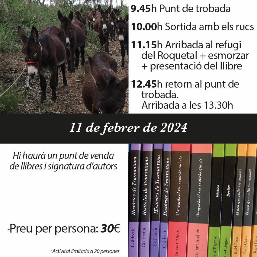 RucsGavarres's tweet photo. El proper 11 de febrer acompanyarem a @llunydelramat edicions en una matinal per presentar un nou llibre: "Històries de tramuntana" volum II, escrit per diferents autors. Voleu venir? Serà amb reserva i places limitades.
Visiteu https://t.co/iaF73P2LNv https://t.co/PjOofE4bqa