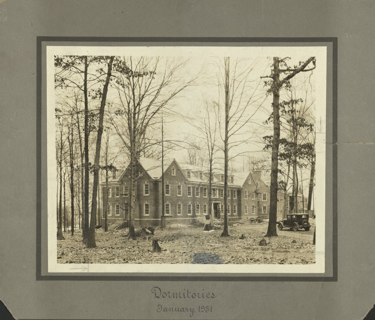TCNJLibrary's tweet photo. From the Gitenstein Archives: A view of the new dorms being built on the Hillwood Lakes campus (before it was called Ewing) in January 1931, when the TCNJ was named the New Jersey State Normal School. #tcnjlibrary #TCNJ https://t.co/NdoSa0TFyY