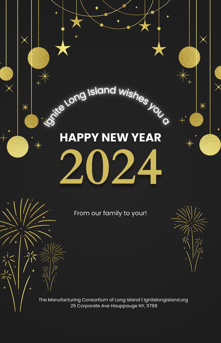Ignite LI wishes you a Happy New Year ! 

We are very excited to introduce you to our new team of staff and board members. IgniteLI’s mission is to keep  manufacturing on Long Island through legislative advocacy, regional training initiatives, and industry-academia partnerships.