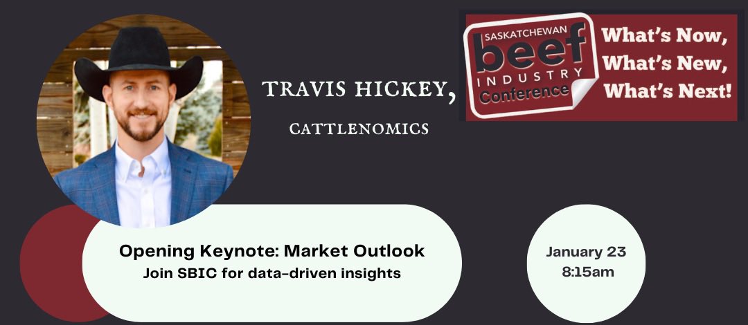 Sask Beef Industry Conference (@saskbeefindconf) on Twitter photo Saskatchewan's Premier Beef Event #SBIC2024 will be in full swing in Regina January 22-24! Hear from Opening Speaker Travis Hickey of <a href="/cattlenomics/">Cattlenomics</a>, Cattle College for research updates, sessions, industry meetings, & more!
Event information & to register:
saskbeefconference.com Saskatchewan's Premier Beef Event #SBIC2024 will be in full swing in Regina January 22-24! Hear from Opening Speaker Travis Hickey of <a href="/cattlenomics/">Cattlenomics</a>, Cattle College for research updates, sessions, industry meetings, & more!
Event information & to register:
saskbeefconference.com
