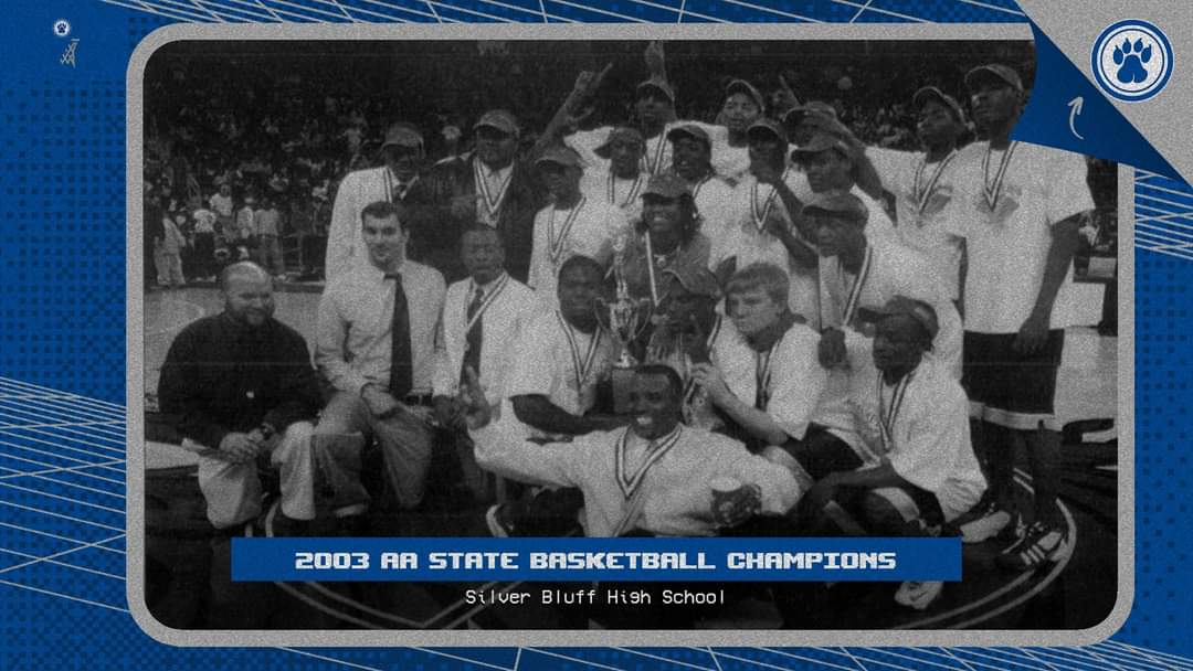 Silver Bluff High School Athletics (@sbluffathletics) on Twitter photo We are excited to bring back and honor the members of the 2003 AA <a href="/SilverBluffBB/">Silver Bluff Basketball</a> Boys State Championship team on Friday, January 12th. Recognition of the team will take place at halftime of the boys π game. Join us as we celebrate the 20th year reunion of the team. We are excited to bring back and honor the members of the 2003 AA <a href="/SilverBluffBB/">Silver Bluff Basketball</a> Boys State Championship team on Friday, January 12th. Recognition of the team will take place at halftime of the boys π game. Join us as we celebrate the 20th year reunion of the team.