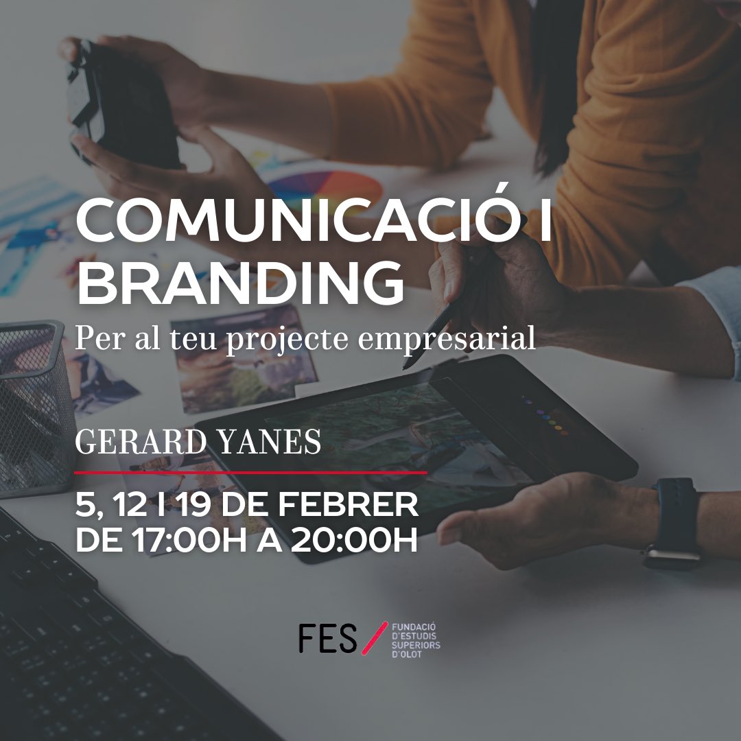 Et portem un curs d'aquells que no et deixarà indiferent, amb l'expert @gerardyanesfont_ . Perfecte per visionaris i creatius que volen fer brillar la seva marca. 
<a href="/Olotuit/">Ajuntament d'Olot</a> <a href="/DiputacioGirona/">Diputació de Girona</a>