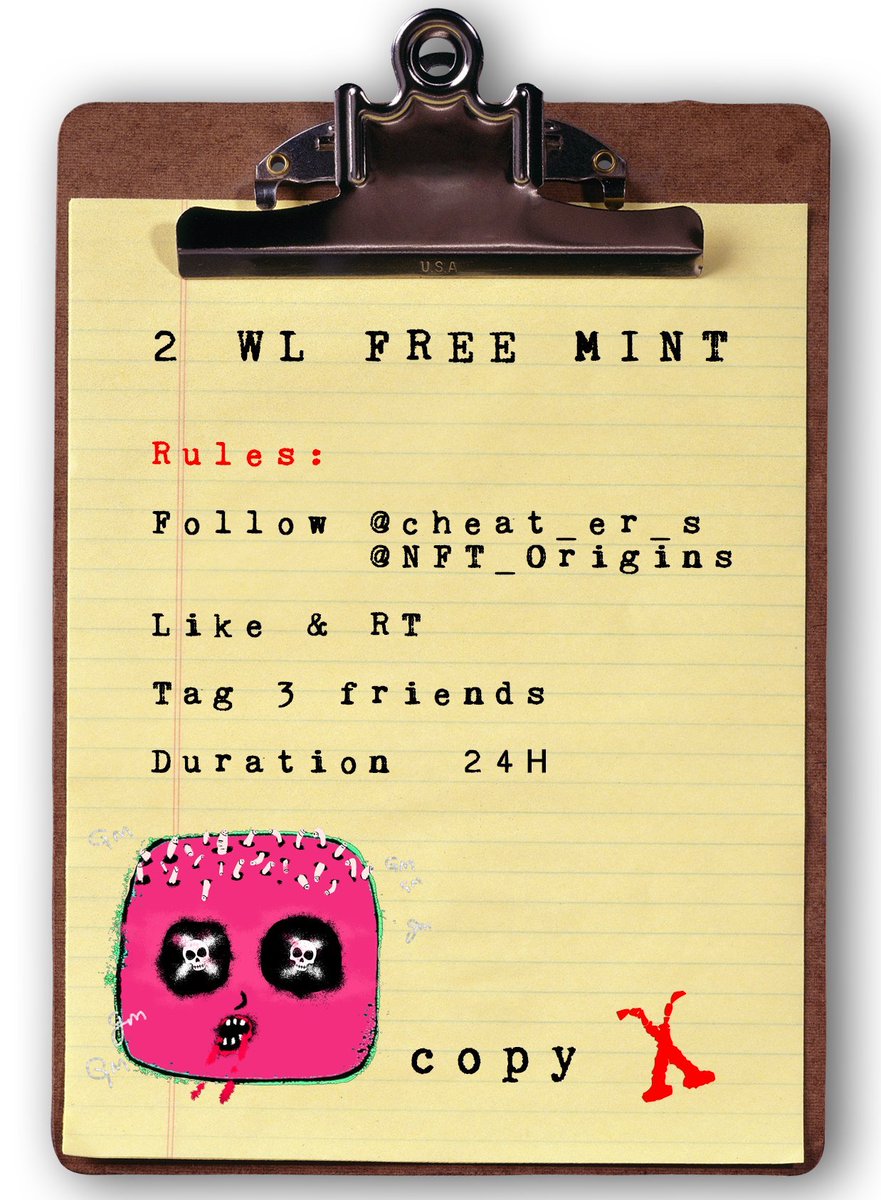 🚨#CNFTGiveaways🚨

In collaboration with 🅲🅷🅴🅰🆃🅴🆁🆂 , I am giving away

Prices:
🏆10 $ADA
🏆2x FREE MINT WL

Simply
☑️Follow <a href="/cheat_er_s/">🅲🅷🅴🅰🆃🅴🆁🆂| SOLD OUT</a> &amp; <a href="/NFT_Origins/">NFT Origins</a>
☑️❤️&amp; 🔁
☑️Tag 3 👥
⏱️12H

#CardanoNFT #NFT #NFTs #CNFT #ADA 
#NFTCommunity #NFTGiveaways #Cardano