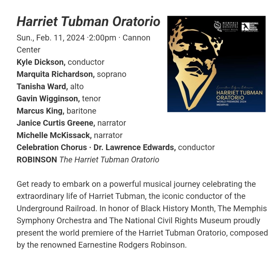 I hope to see you there! -TW 
#oratorio #HarrietTubman #vocalrange #vocalmusician #worldpremiere
