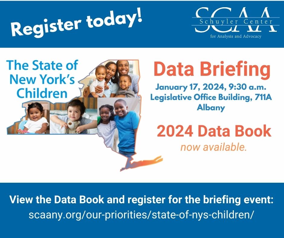 Today we'll hear <a href="/GovKathyHochul/">Governor Kathy Hochul</a> 's State of the State, and next week our team will present the State of New York's Children- register to join us for the data briefing on 1/17:
scaany.org/our-priorities…