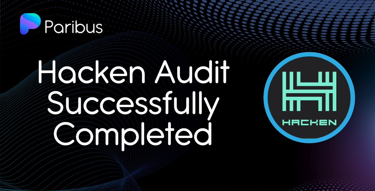 We are thrilled to announce the completed audit of the #Paribus Governance code by <a href="/hackenclub/">Hacken🇺🇦</a>! 🧑‍💻

As we make the final preparations for the launch, we've confirmed the final release date of January 15th for our #governance system 🦾

The increased involvement from our community