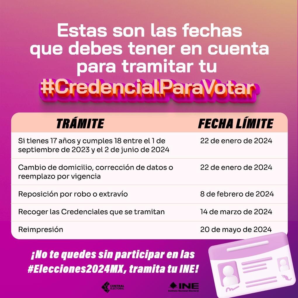 🔴INFORMACIÓN IMPORTANTE🔴
Si tienes un trámite pendiente en el INE, tomen precauciones y tomen estas fechas en cuenta.