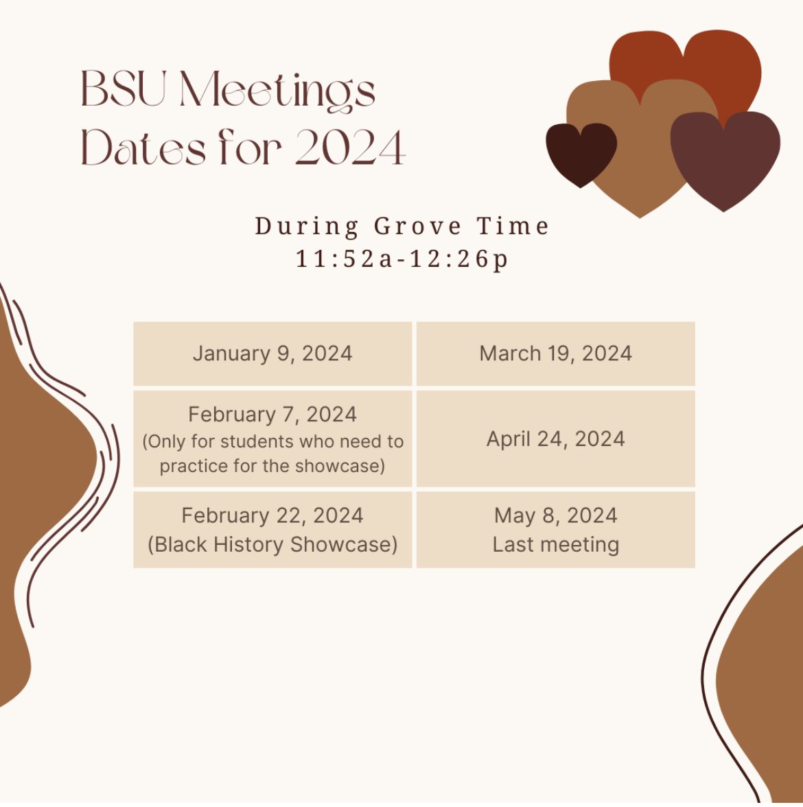 Updated schedule for 2024 🥳