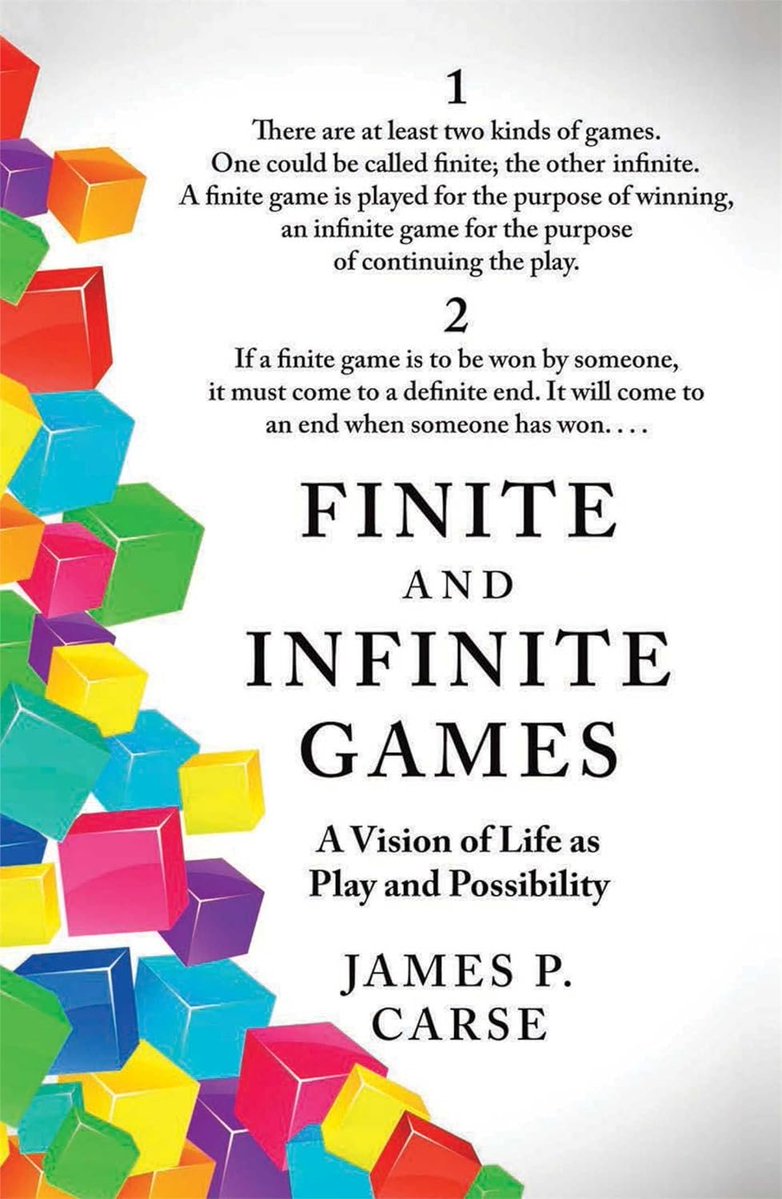 Juegos Finitos e Infinitos: Producto vs Negocio

Estoy leyendo el libro, y llevo dándole todo el día al coco y quería compartirlo.

En su libro, Carse define los juegos finitos como aquellos con reglas fijas, jugadores conocidos y un claro objetivo:
GANAR.
Por otro lado, los
