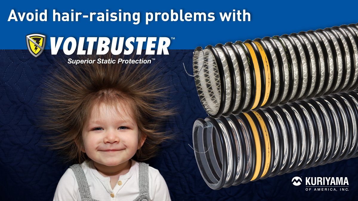 KuriyamaAmerica's tweet photo. Celebrate National Static Electricity Day with our Tigerflex™ Voltbuster™ VOLT™ series featuring an innovative design to prevent static build-up, reducing the potential for dangerous electrostatic discharge.https://t.co/bAKXQNv9aa #Tigerflex #NationalStaticElectricityDay https://t.co/CQDkS0s01Y