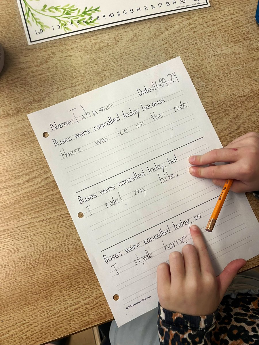 KervinAmy's tweet photo. Today we practiced expanding sentences using the conjunctions because, but, and so (#TWR strategy). Using a lesson from #TheSyntaxProject, Ss were guided through the “I Do” + “We Do” part of the lesson before independently completing each sentence. @Glenburnie_ldsb @LimestoneDSB https://t.co/jEHHACF7h8