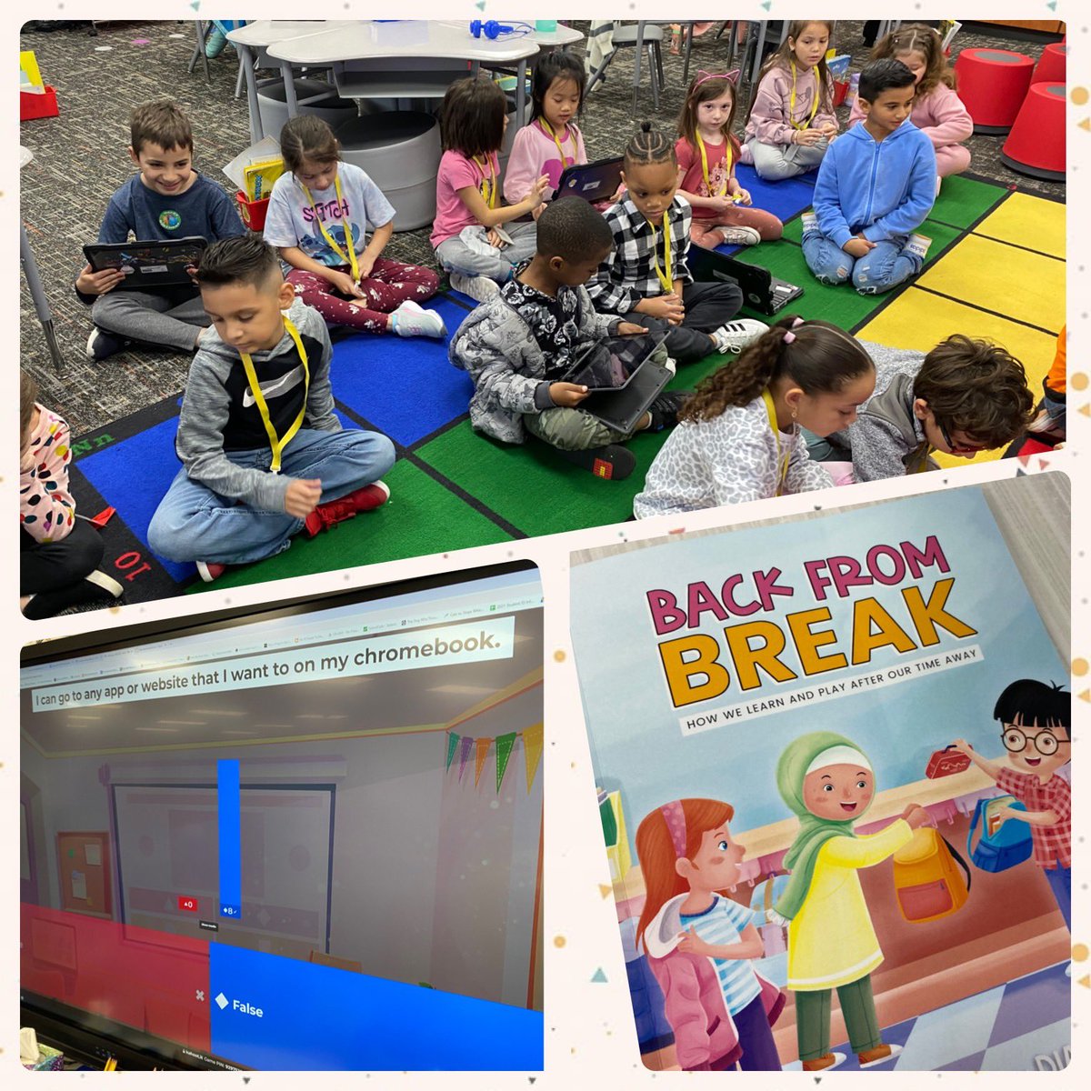 We reviewed classroom expectations by reading “Back From Break”, learning about zones of regulation, and playing a Kahoot. We’ve got the rest of this school year in the bag! #BOTB @CyFairISD @BlackBearkats