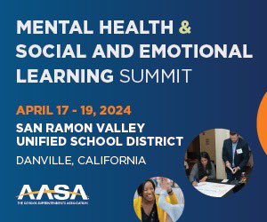 Unlock your district’s potential by focusing on the intersection of academic growth, social-emotional well-being, &amp; equity. Join us! Mental Health &amp; SEL Summit in April to learn from San Ramon Valley USD, an AASA Learning 2025 Lighthouse System. AASA.org/mhselsummit
<a href="/AASAHQ/">AASA</a>