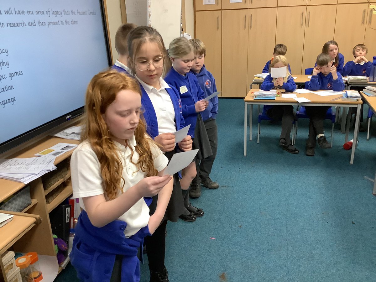LostockGralamPr's tweet photo. Goldfinches have demonstrated their brilliant speaking and listening skills today by presenting information about the legacy the Ancient Greeks have left behind and recording it carefully #LGCEHistory #LGCEOracy https://t.co/UKlGrNKqLz