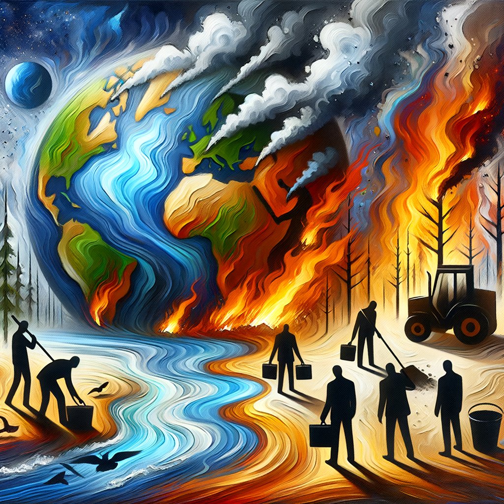As the world succumbs to wildfires, floods and ecosystem collapse, our leaders remain deaf to Mother Earth’s cries.
It's the innocence of future generations that will pay the price for their hubris🌍 💔 #ClimateChangeIsReal #TalkCollapse