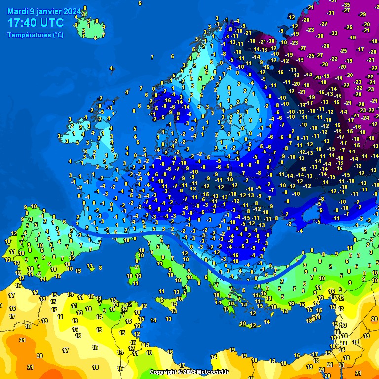 L'inverno ha finalmente mostrato il suo volto più freddo, portando un'ondata di gelo su gran parte dell'Europa arrivando alle porte dell'Italia con qualche spiffero sulla Pianura Padana ma sostanzialmente il freddo piu' intenso, per il momento, non arriverà sul nostro paese…