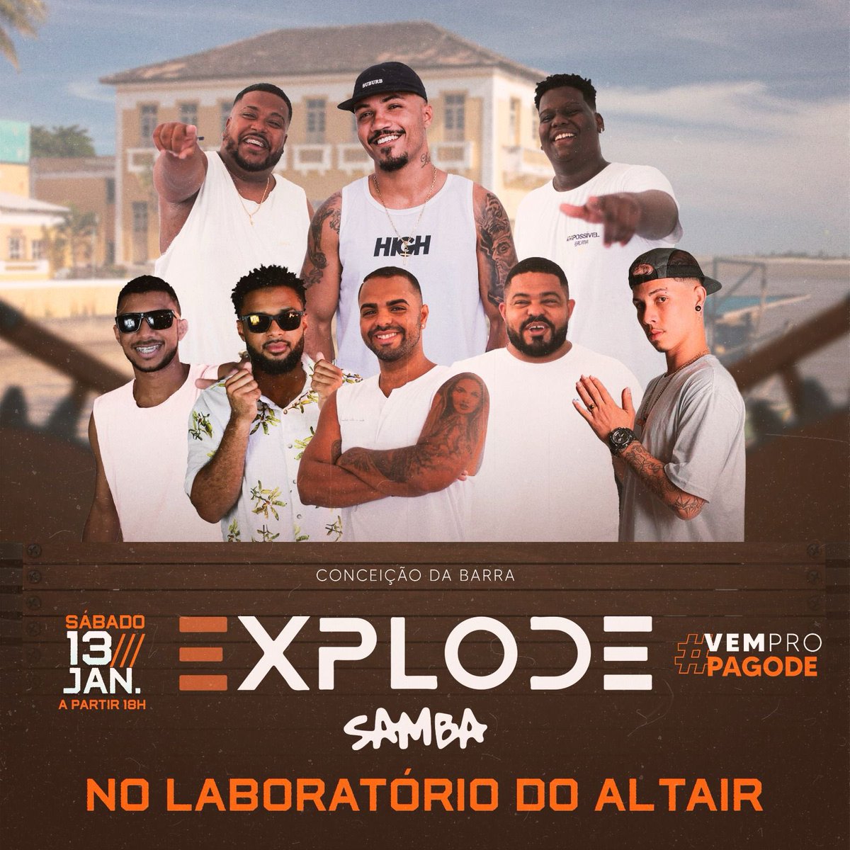 ExplodeGrupo's tweet photo. Sábado tamo de volta ao Laboratório do Altair! Cheguem cedo porque o beco vai ficar pequeno. TEM PAGODE DO EXPLODE! https://t.co/Ue45DThIyN