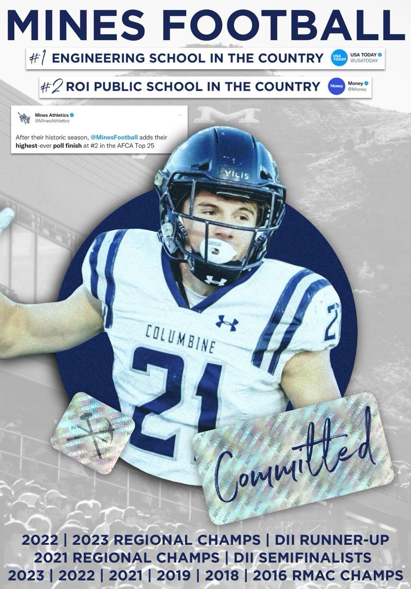 Officially committed!
#helluvaengineer
#AGTG

I would like to thank all of my teammates, friends, family, and coaches for supporting me along this journey. All Glory to God!