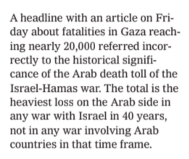 @AvivaKlompas @nytimes Hi Aviva, saw your tweet and wanted to share the correction that was published in print on Dec. 28. The editing error did not appear in the online version, only in print.