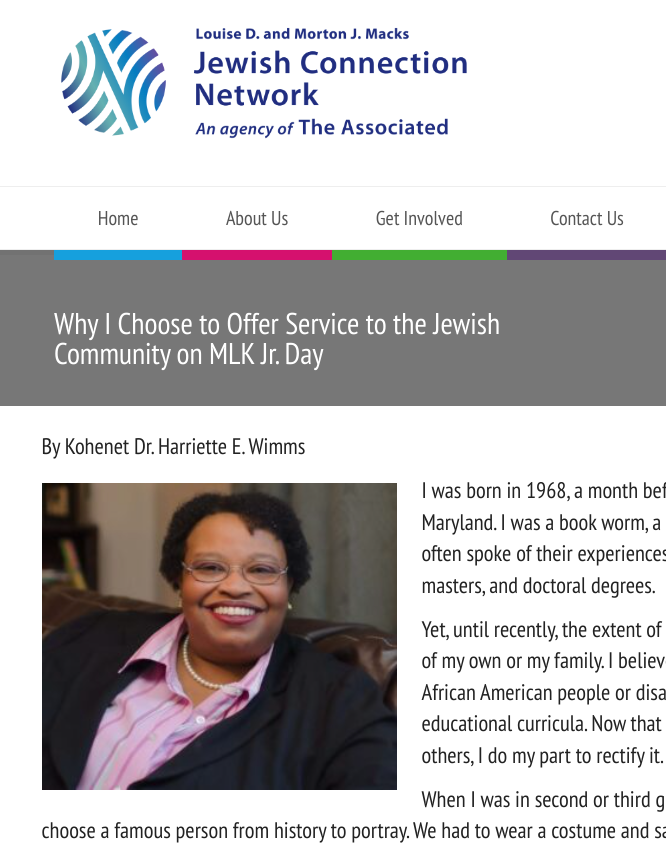 Be sure to read this poignant article by Kohehet Dr. Wimms in partnership with the Jewish Connection Network at: jvcbaltimore.org/why-i-choose-t…