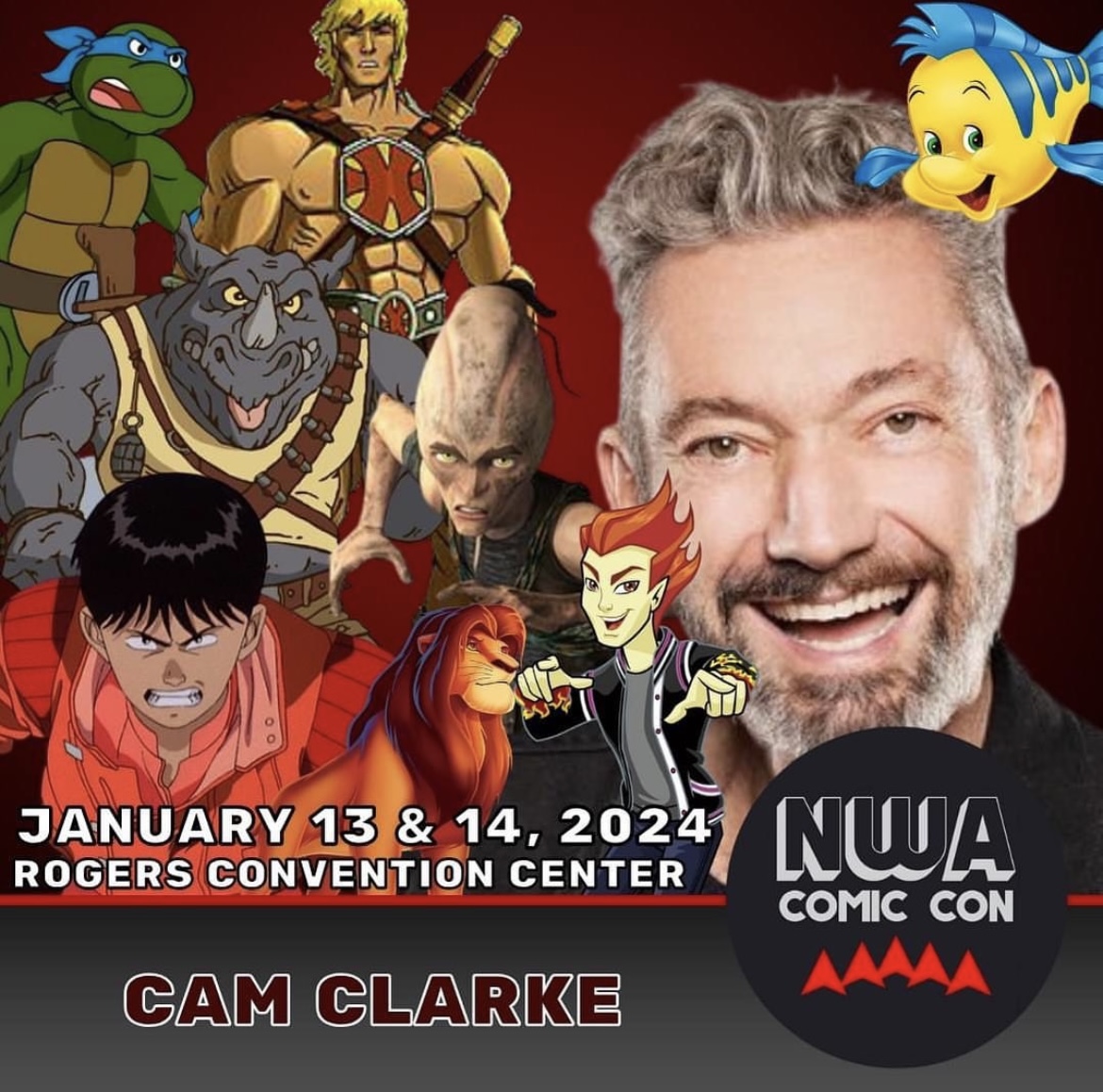 This weekend I'll be with the Teenage Mutant Ninja Turtles in Arkansas at NWA Comic Convention. Looking forward to meeting all of you! #LiquidSnake #MGS #MetalGear #Robotech #Akira #HeMan #TMNT #TeenageMutantNinjaTurtles #Leonardo nwacomiccon.com/guests?pgid=l4…