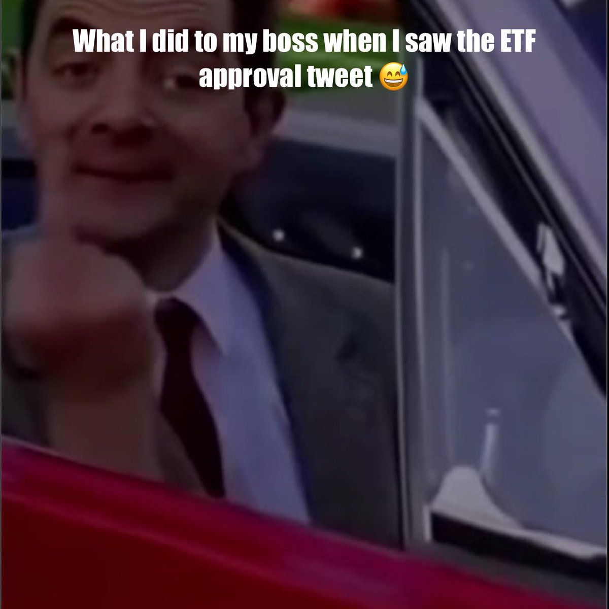 CryptoRapGang's tweet photo. @gordongekko what I did to my boss #ETFApproval #thankyouGary (made on @Punchword_off) https://t.co/SIwBoMafP8