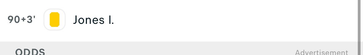 FplLeggy's tweet photo. @SkyBet @OptaJoe @Orbinho Jones booked in the 93rd minute and opta have missed it. Will this be fixed? https://t.co/LAtOoxmlU9