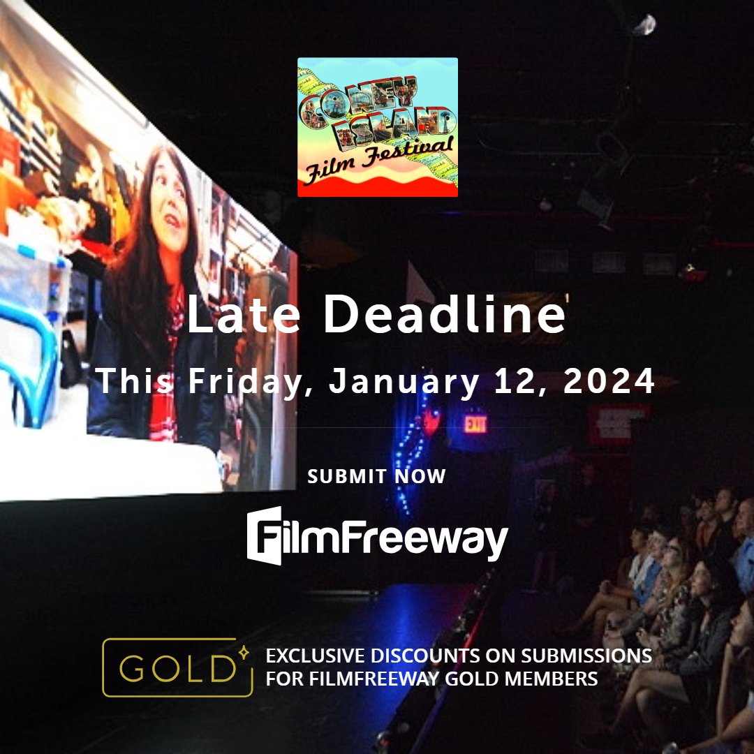 Our late deadline entry is this Friday, January 12th! Get info and enter at: filmfreeway.com/ConeyIslandFil…