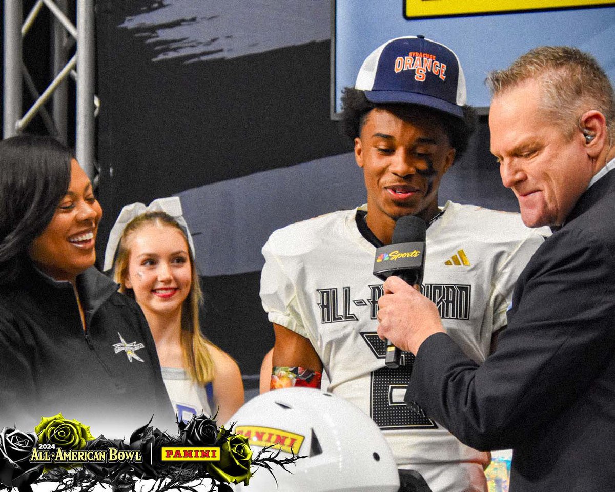 AABonNBC's tweet image. 🍊fficial 

The moment @marcellus_jr let the nation know he was going to #Commit2Cuse 

#AABCO2ON4TION 👑🌹🏈

#AllAmericanBowl 🇺🇸 @PaniniAmerica