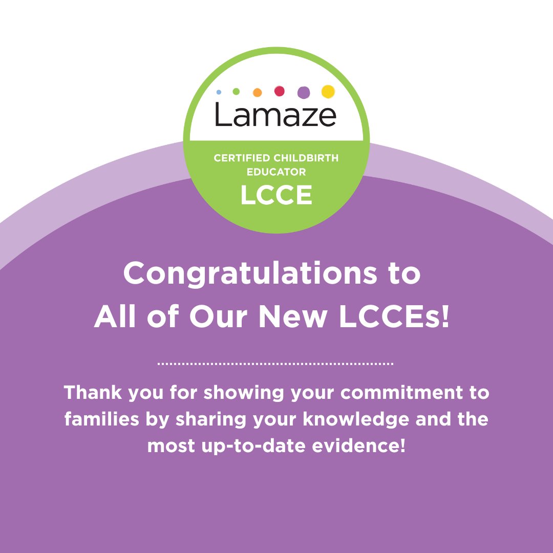 🎉✨ We extend our congratulations to the newest #LCCEs who are now prepared to teach the latest evidence with skill and confidence. You now have a title that families and providers can trust. Learn more: bit.ly/3SbI2fh

#childbirtheducator #childbirtheducation
