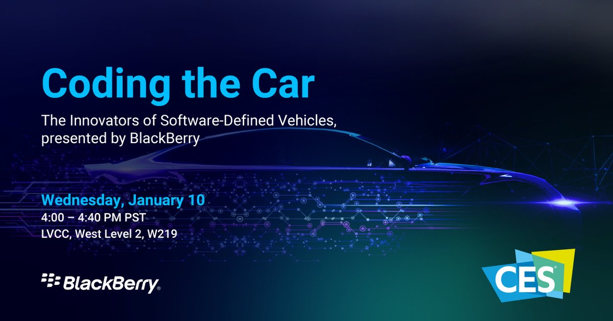 BlackBerry's tweet image. #CES2024: MotorTrend&apos;s Ed Loh will uncover how automakers are tackling the colossal shift to #SoftwareDefinedVehicles, from Mercedes-Benz AG Chief Software Officer Magnus Östberg, BlackBerry&apos;s John Wall, @Amazon&apos;s Wendy Bauer, and @Qualcomm&apos;s Nakul Duggal: ces.tech/sessions-event…