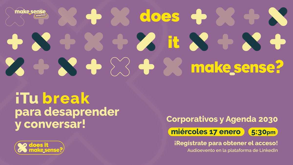 makesense americas (@makesense_am) on Twitter photo ¿Te has preguntado si los Corporativos realmente pueden aportar a la #agenda2030?🤔
Te invitamos a una sesión virtual: "Corporativos & Agenda 2030: does it make_sense?" el próximo miércoles 17 de enero 2024 a las 5:30pm (hora México)
🚀Regístrate ahora: bit.ly/48QrUp7 ¿Te has preguntado si los Corporativos realmente pueden aportar a la #agenda2030?🤔
Te invitamos a una sesión virtual: "Corporativos & Agenda 2030: does it make_sense?" el próximo miércoles 17 de enero 2024 a las 5:30pm (hora México)
🚀Regístrate ahora: bit.ly/48QrUp7