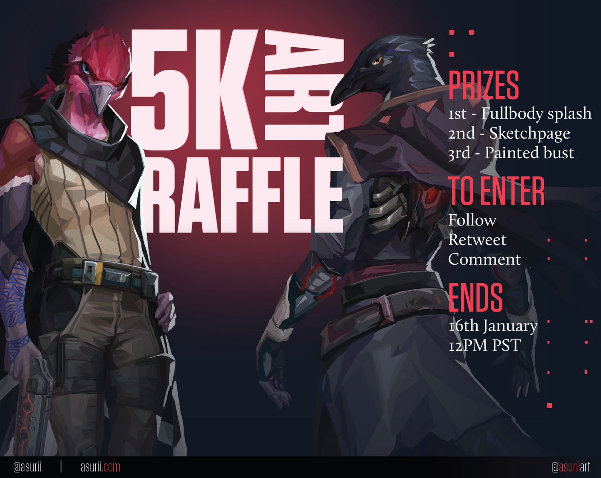 Doing a raffle! Info below :>

Thank you guys for 5k followers it really means the world to me