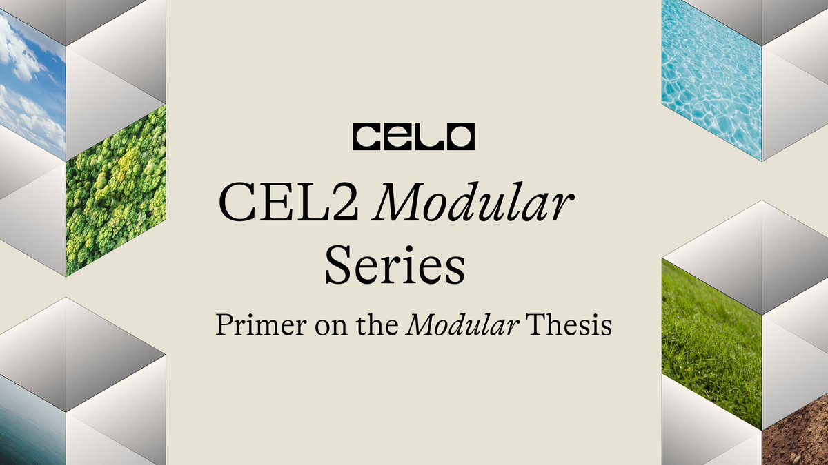 Celo's tweet photo. CEL2 Modular Series 🧱✨ - Part 1️⃣

Modular blockchain architecture will enable @CeloOrg to overcome the key scaling issues rollups face today ✨

That’s why Celo is going modular! 🌱

Learn about the design concept behind #CEL2 in the first 🧵 of this new modular series 🧱 https://t.co/1kLj17Y65l