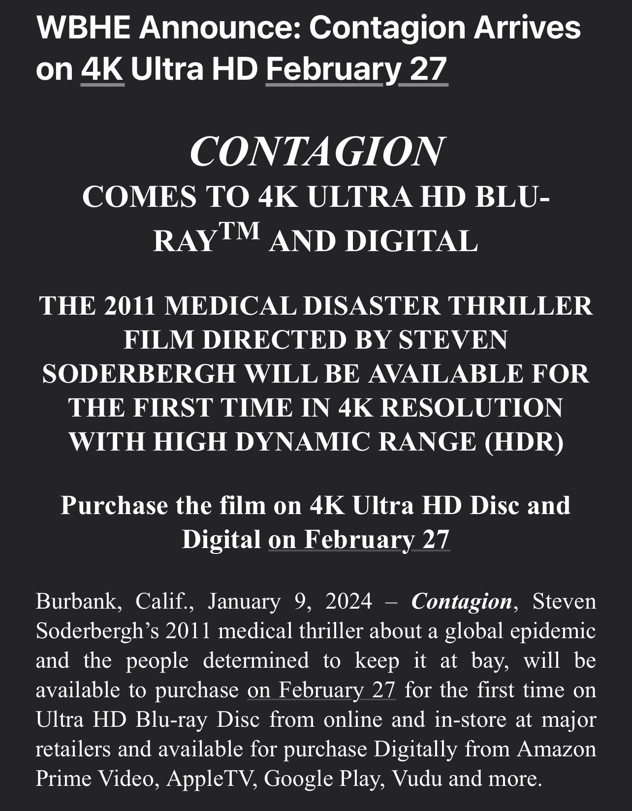 Amazon prime contagion outlet
