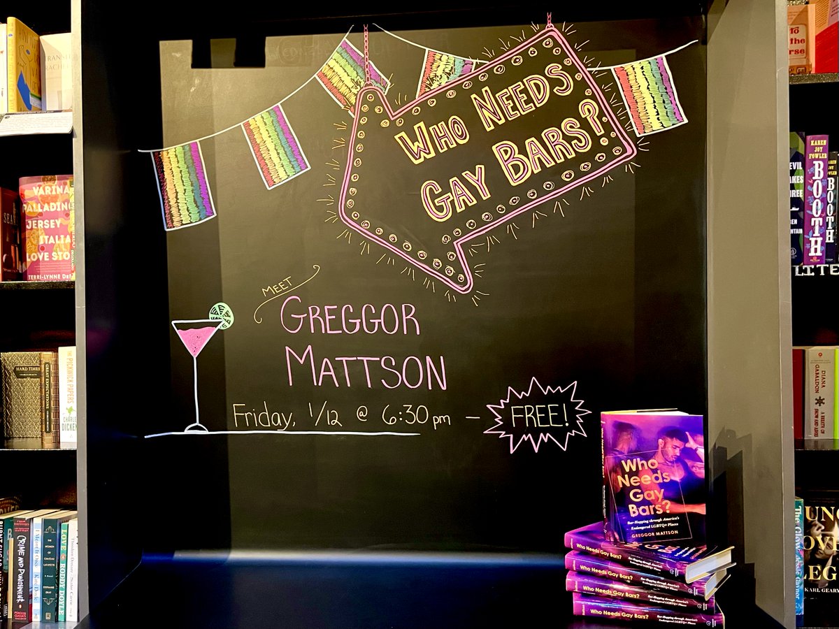 1/12 @ 6:30pm — Who needs gay bars? @GreggorMattson visited 300 gay bars in 39 states to find out. Next, he visits our #Phoenix store with his new book, WHO NEEDS GAY BARS? BAR-HOPPING THROUGH AMERICA'S ENDANGERED LGBTQ+ PLACES. Free event: bit.ly/3H3JWbF