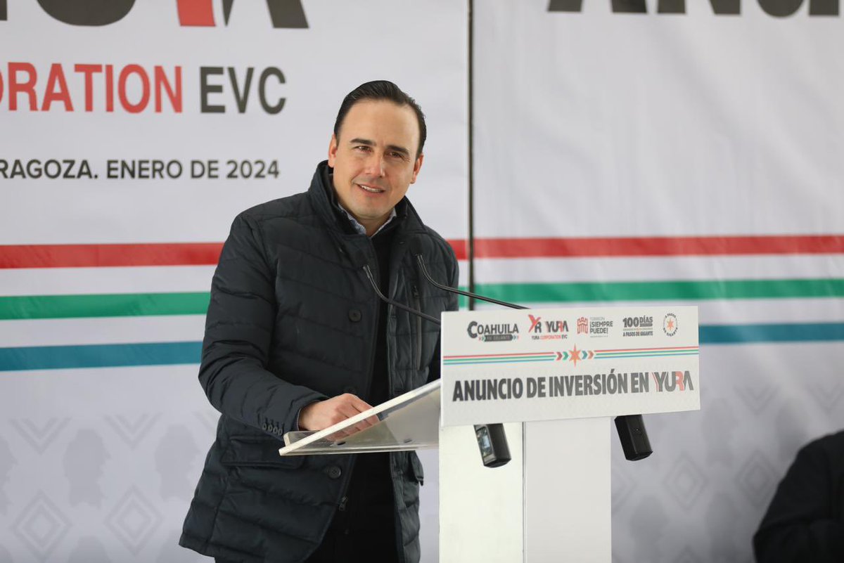manolojim's tweet image. En #Torreón, anunciamos la nueva inversión de YURA EVC por 46.2 millones de dólares, con la que se generarán más de 1000 nuevos empleos bien pagados, ya que se están ocupando técnicos e ingenieros en computación y electrónica. (1/2)