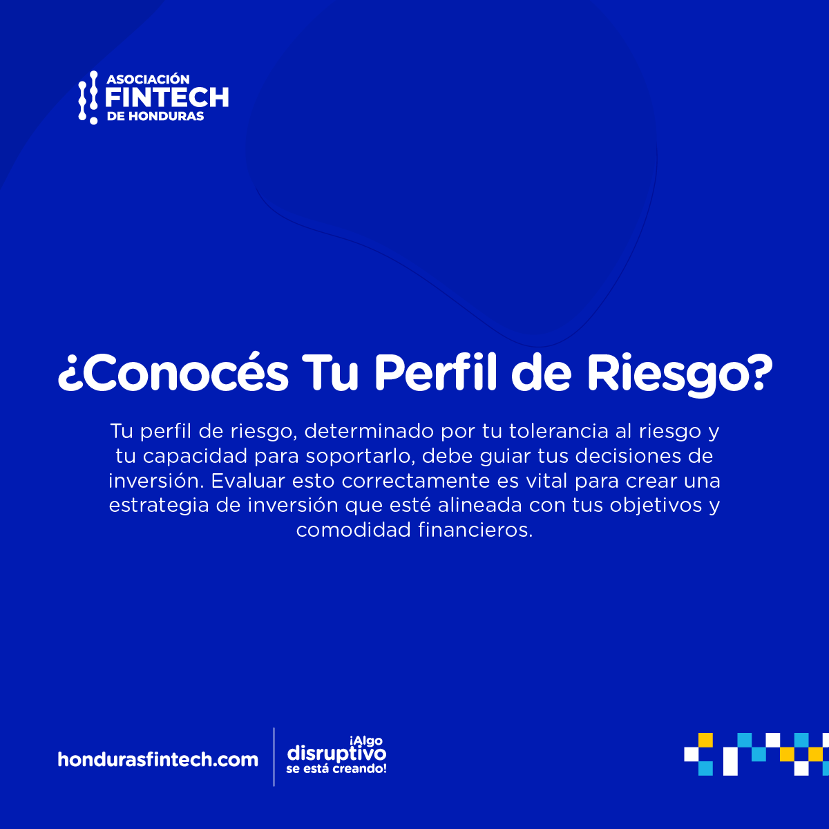 El perfil de riesgo es una medida de la tolerancia al riesgo de una persona. Es importante conocer su perfil de riesgo antes de invertir, ya que le ayudará a elegir las inversiones adecuadas para usted.
¿Cuál es su objetivo financiero? 
¿Cuál es su situación financiera?