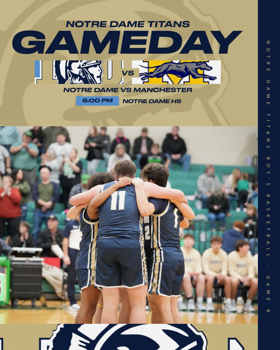 The Titans host Manchester in non-conference action this evening! Come out and support!! #WeAreND