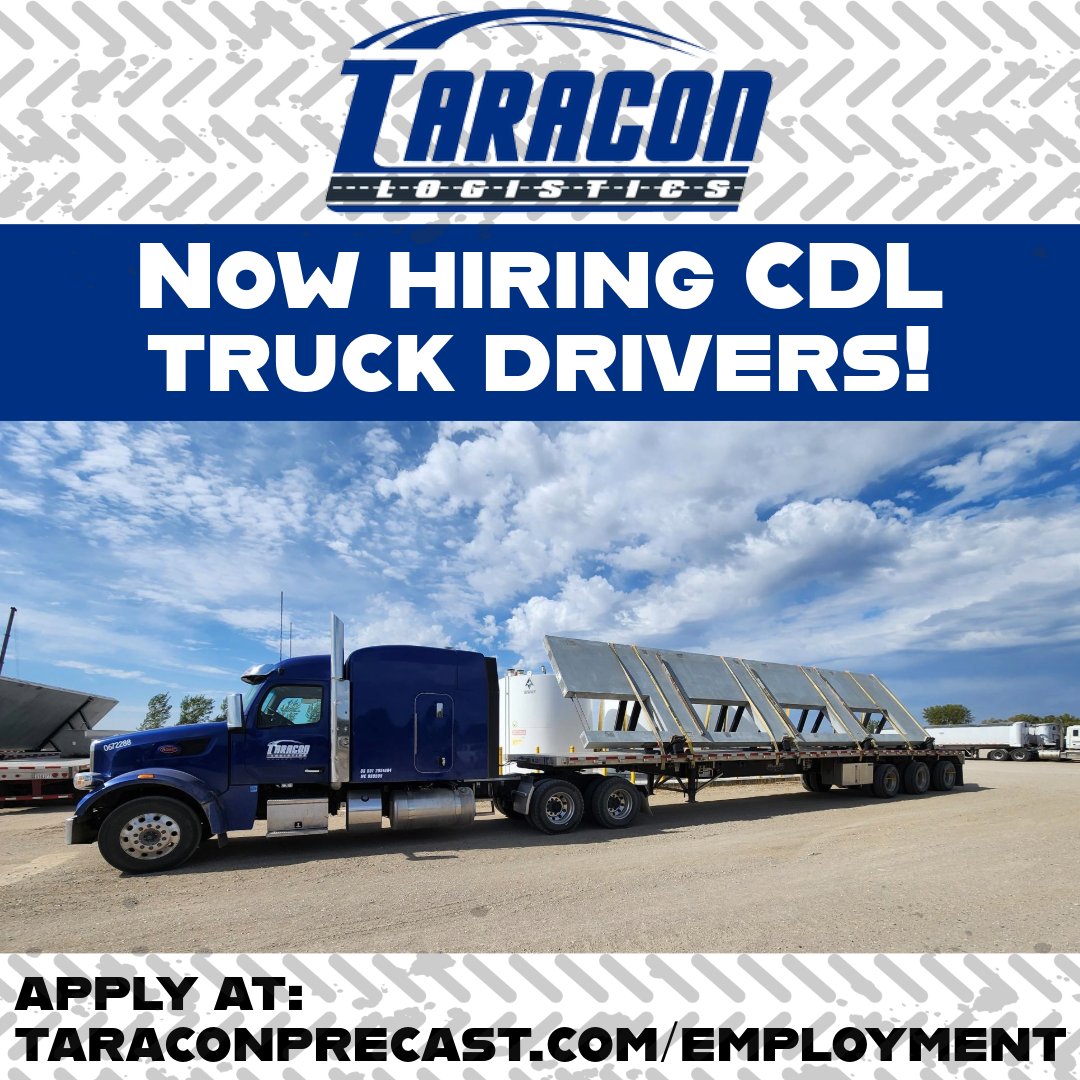 🚚 Join the Taracon Logistics Team! Now Hiring CDL Truck Drivers!

Why Taracon?
✅ Competitive Pay
✅ New Equipment
✅ Excellent Benefits
✅ PTO and 401(k) match

How to Apply:
👉 Click this link to apply: taraconlogistics.com!
#CDLJobs #TruckDriversWanted #NowHiring #MN #ND