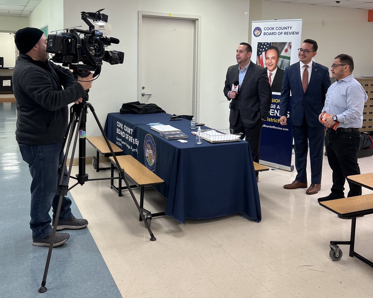 Commissioner George A. Cardenas (@cardenasbor) on Twitter photo Thank you <a href="/TelemundoCHI/">Telemundo Chicago</a> for helping get the word out about our Northwest Side neighborhood events and Jan 16th appeal deadline. Ald Cardona, <a href="/RepAndrade40/">Jaime Andrade, State Representative, 40th District</a> <a href="/DelgadoRep/">Eva-Dina Delgado</a> and <a href="/CommissionerAJQ/">Commissioner Anthony J. Quezada</a> helped get the word out that we have three events across the NW Side this week. Thank you <a href="/TelemundoCHI/">Telemundo Chicago</a> for helping get the word out about our Northwest Side neighborhood events and Jan 16th appeal deadline. Ald Cardona, <a href="/RepAndrade40/">Jaime Andrade, State Representative, 40th District</a> <a href="/DelgadoRep/">Eva-Dina Delgado</a> and <a href="/CommissionerAJQ/">Commissioner Anthony J. Quezada</a> helped get the word out that we have three events across the NW Side this week.