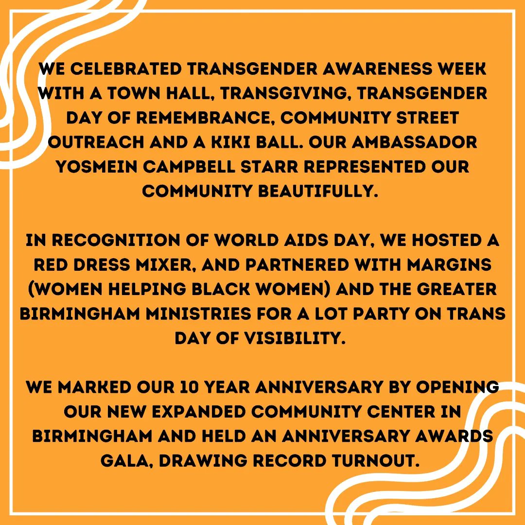 take_center's tweet photo. As we get settled into the new year, we wanted to take a moment to reflect on and celebrate all we at T.A.K.E. Resource Center accomplished in 2023 with the support of our staff, donors, participants and volunteers. We are so grateful for all who have stepped up to support our beautiful community, every single one of you helps make what we do possible and continues to keep us pushing forward. Just look at what change can come from a dream! 

We will remain fierce in our cause. We will not lay down for those who attempt to silence us. Get ready 2024! WE ARE COMING ready, proud, and inspired!

Swipe right for the full review of T.A.K.E.'s 2023 accomplishments. 

**To donate to help continue the amazing work being done in Alabama click the link in the bio