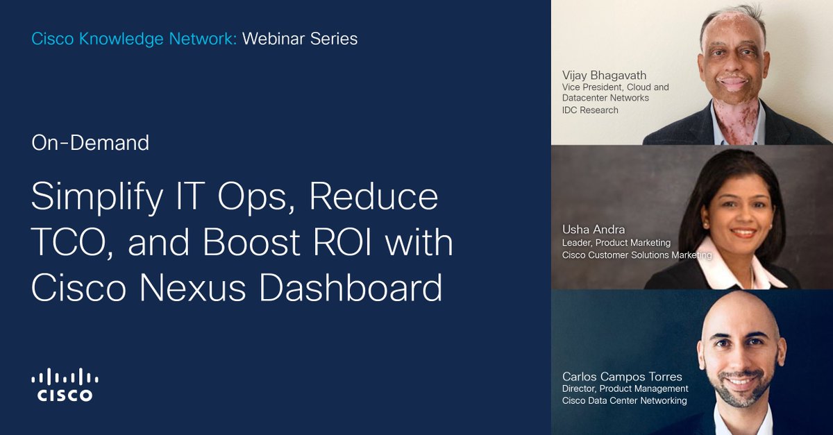 You can still discover the real-world benefits of Cisco Nexus Dashboard through our TCO and ROI study of existing customers and explore an in-depth demo. Watch the webinar on demand. 

Watch now ⬇️ 
cs.co/6013RmtQN

#CiscoDCC #CiscoNexusDashboard