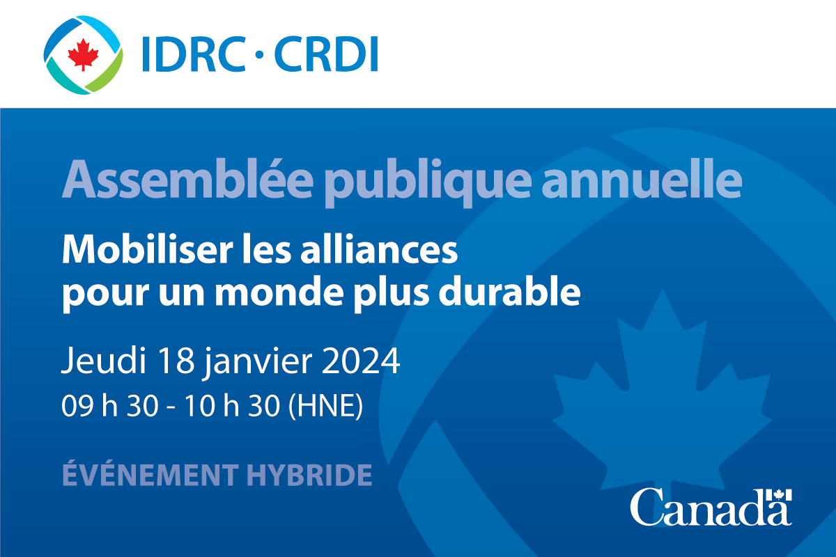 Notre Assemblée Publique Annuelle a lieu le 18 janvier à 9h30 (HNE). Rejoignez-nous pour une discussion sur la collaboration et le partenariat, et sur la façon dont la mobilisation des alliances peut aider à créer un monde plus #durable. Inscription : bit.ly/4aOInMb