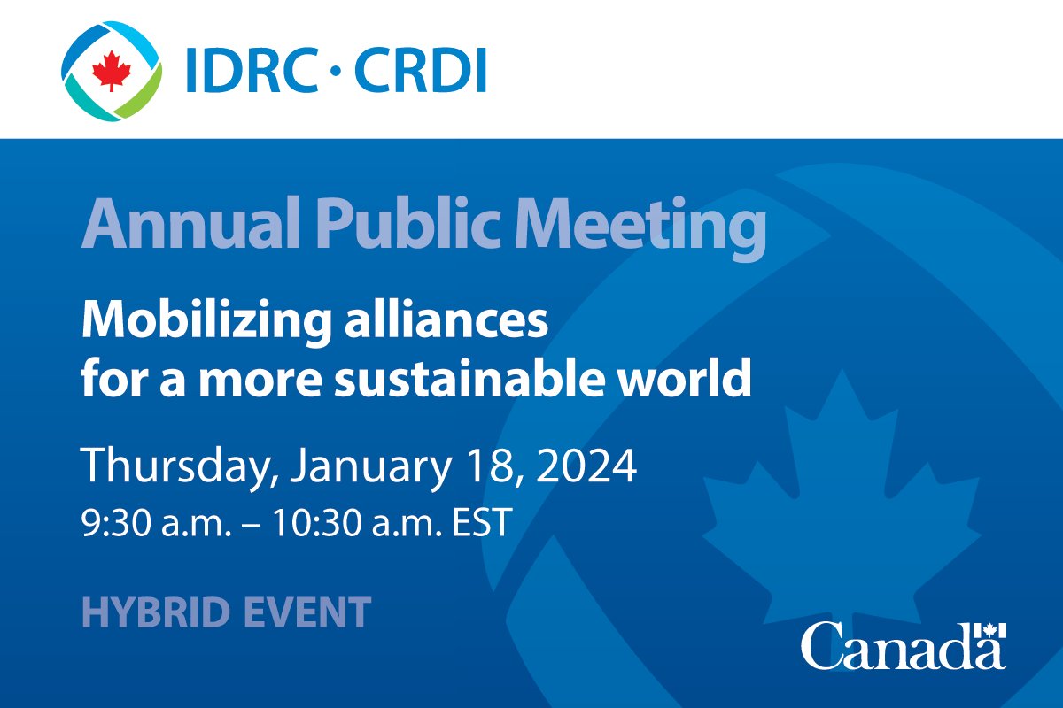 Our Annual Public Meeting will take place Thursday, January 18 at 9:30 a.m. EST. Join us for a discussion about collaboration and partnership, and how mobilizing alliances can help create a more #sustainable world. Please register today: bit.ly/3S9F9LZ