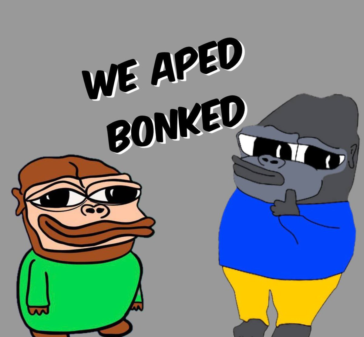 Thundershiller's tweet photo. @SK3Creations Gm buddy! 

Grab some $BONKED on #sol the silly brother of $APED on #eth 👀🔥

Come join us. 4 MILLY volume within 24 hours after launch! 💦💦💦

https://t.co/9euvxDTXrl https://t.co/D8OV5BoqgY