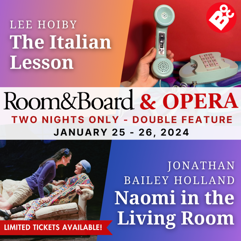 From our friends at <a href="/BostonOperaColl/">Boston Opera Collaborative</a> - a 2 night only comedy opera pop up performance in the local Room &amp; Board furniture showroom at downtown Newbury street showcasing Naomi in the Living Room and The Italian Lesson! 

For tickets and more info: app.arts-people.com/index.php?show…