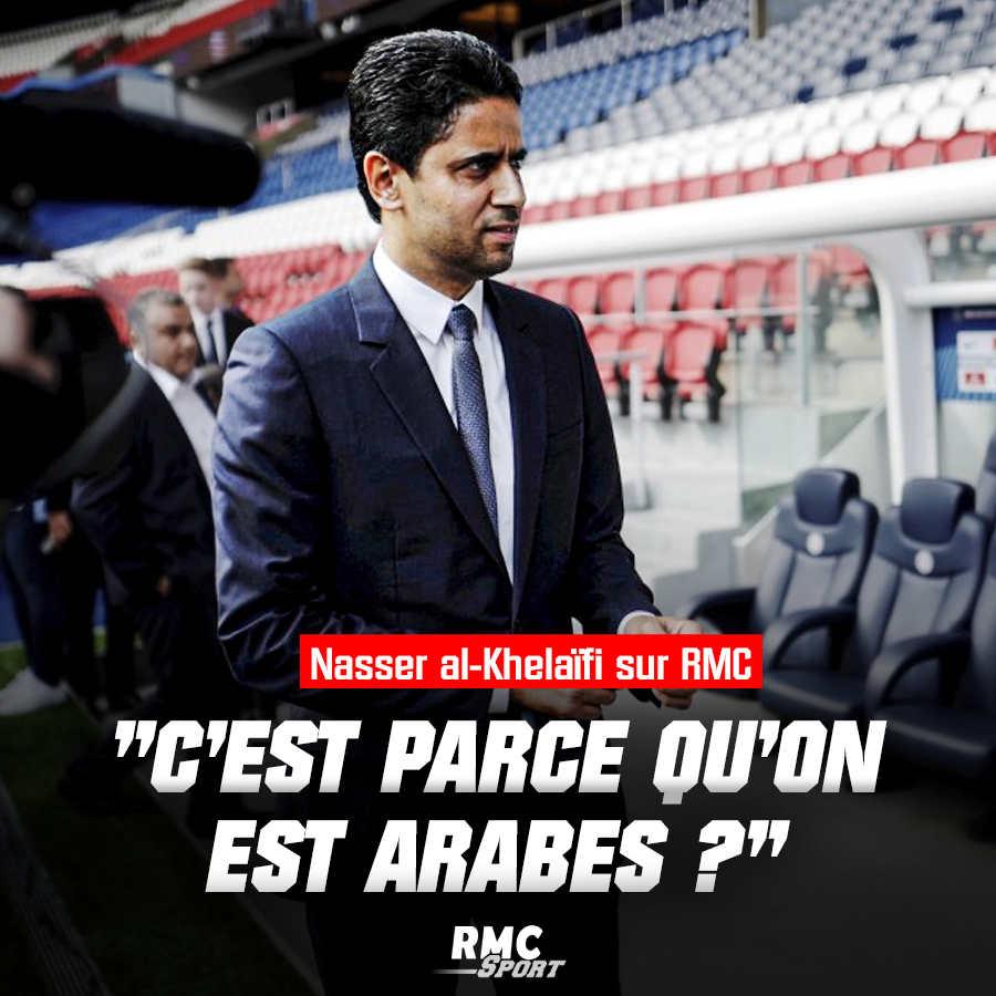 RMCsport's tweet photo. 🔴 "C'est parce qu'on est arabes?" : Nasser al-Khelaïfi trouve "très grave" la position de la mairie de Paris sur la vente du Parc des Princes.
https://t.co/8d6W6Bv0oD https://t.co/mOPfvaofc5